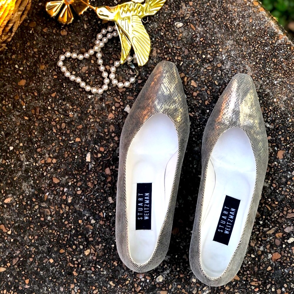 Stuart Weitzman | 8.5 B | Gold Silver Cream Snake… - image 3